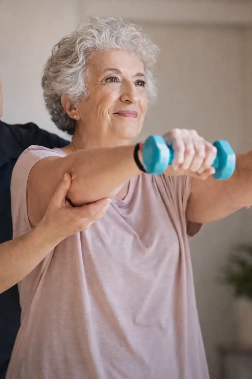 Patient receiving personalized physical therapy care